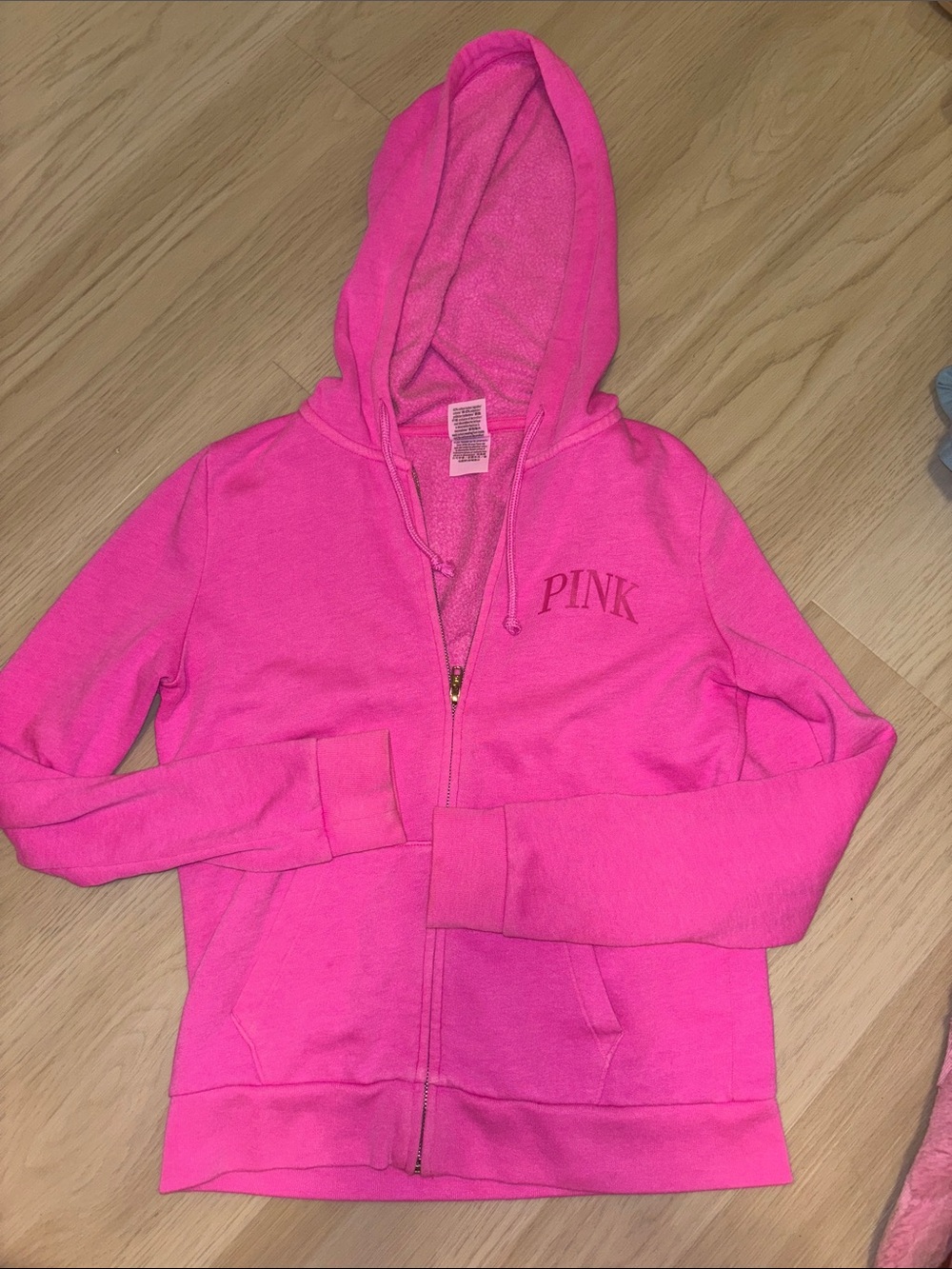 PINK Victoria's Secret Neon Pink Zip Hoodie